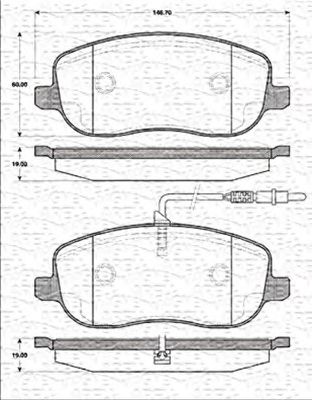 MAGNETI MARELLI 363702161236 -  Комплект тормозных колодок, дисковый тормоз